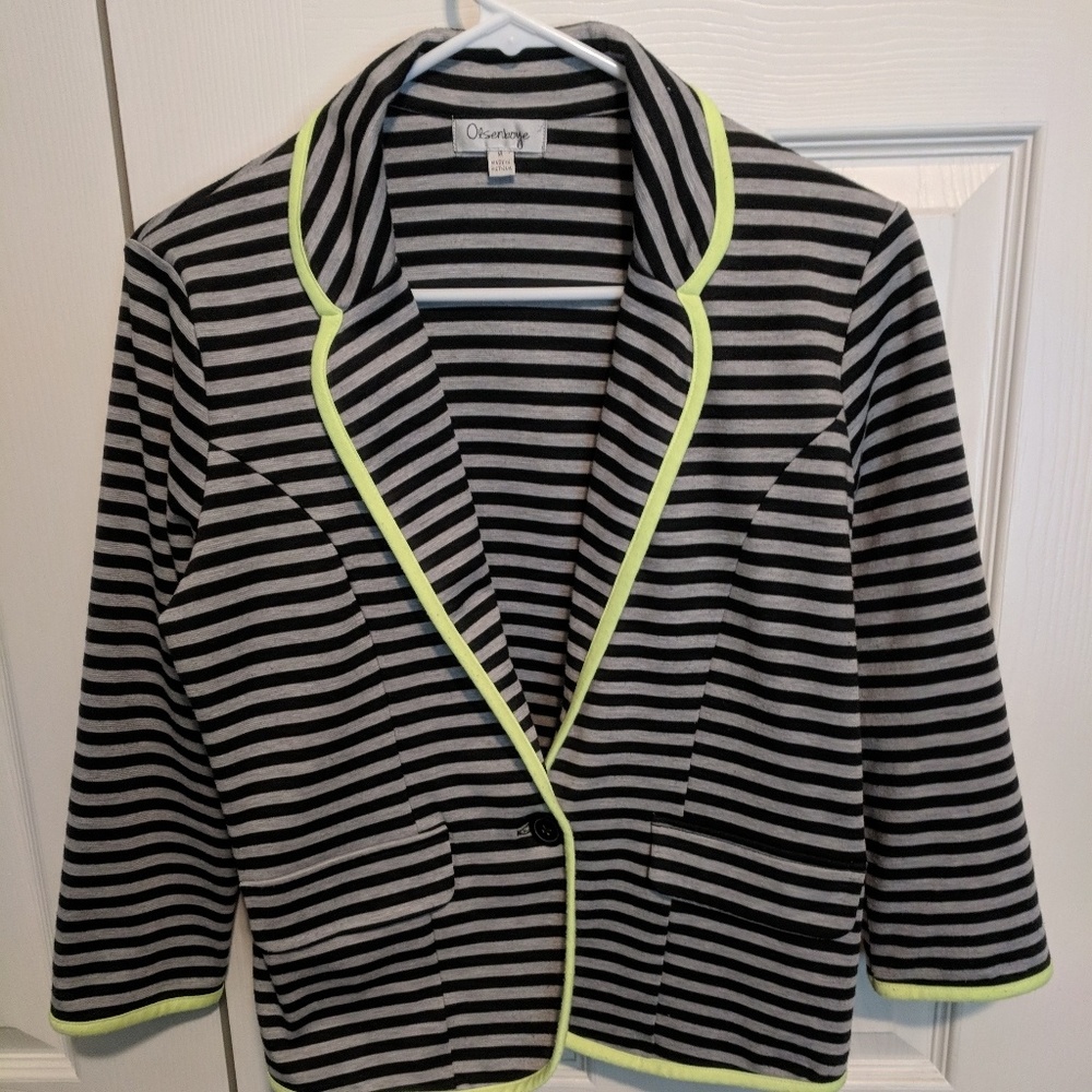 Stretchy Striped Blazer